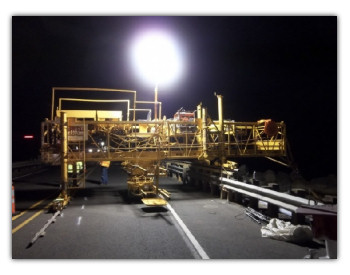 Moonglo Work Light machine mount balloon lighting system is ideal for nighttime construction